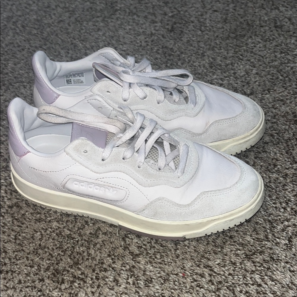 Adidas White and Lavender Sneakers